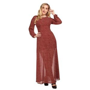 COLLECTIF Vintage Mariana red polkadot long sleeve maxi dress‎  S/6